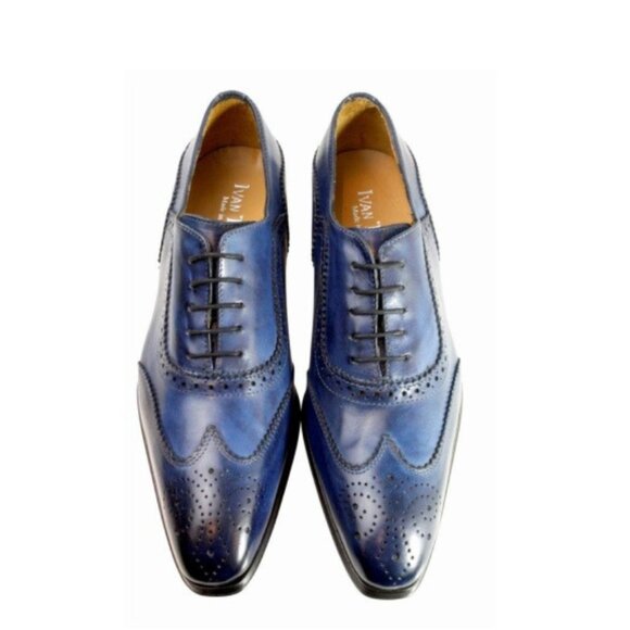 Baki Blue Oxford Italian Leather Shoes main image 6